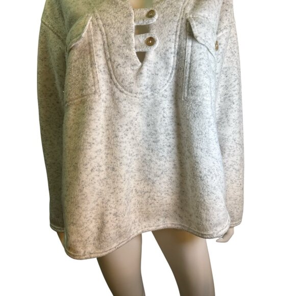 Chelsea Deboer White Fleece Sweatshirt Free People White/Black Size XS/S EUC - Picture 2 of 7